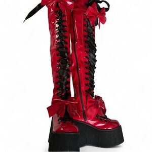 Demonia Kera-303 Red Patent